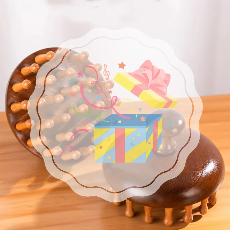 

Multi-Functional Wood Therapy Massage Comb Scalp Head Massager Natural Sandalwood Circular Tooth Guasha Scraping Body Massager