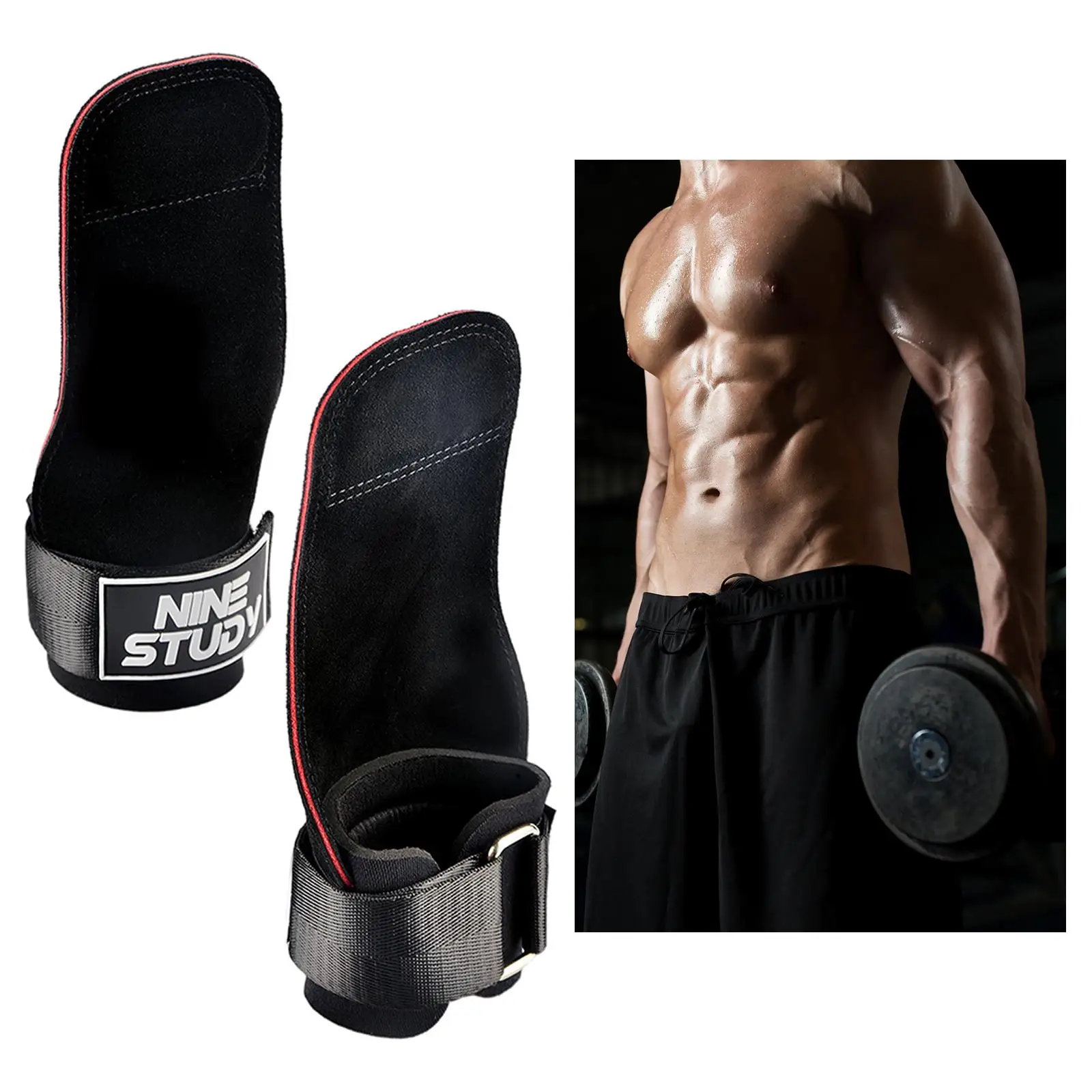 

Weight Lifting Hooks Grip Pull up Wrist Straps for Weightlifting Men Women Fitness