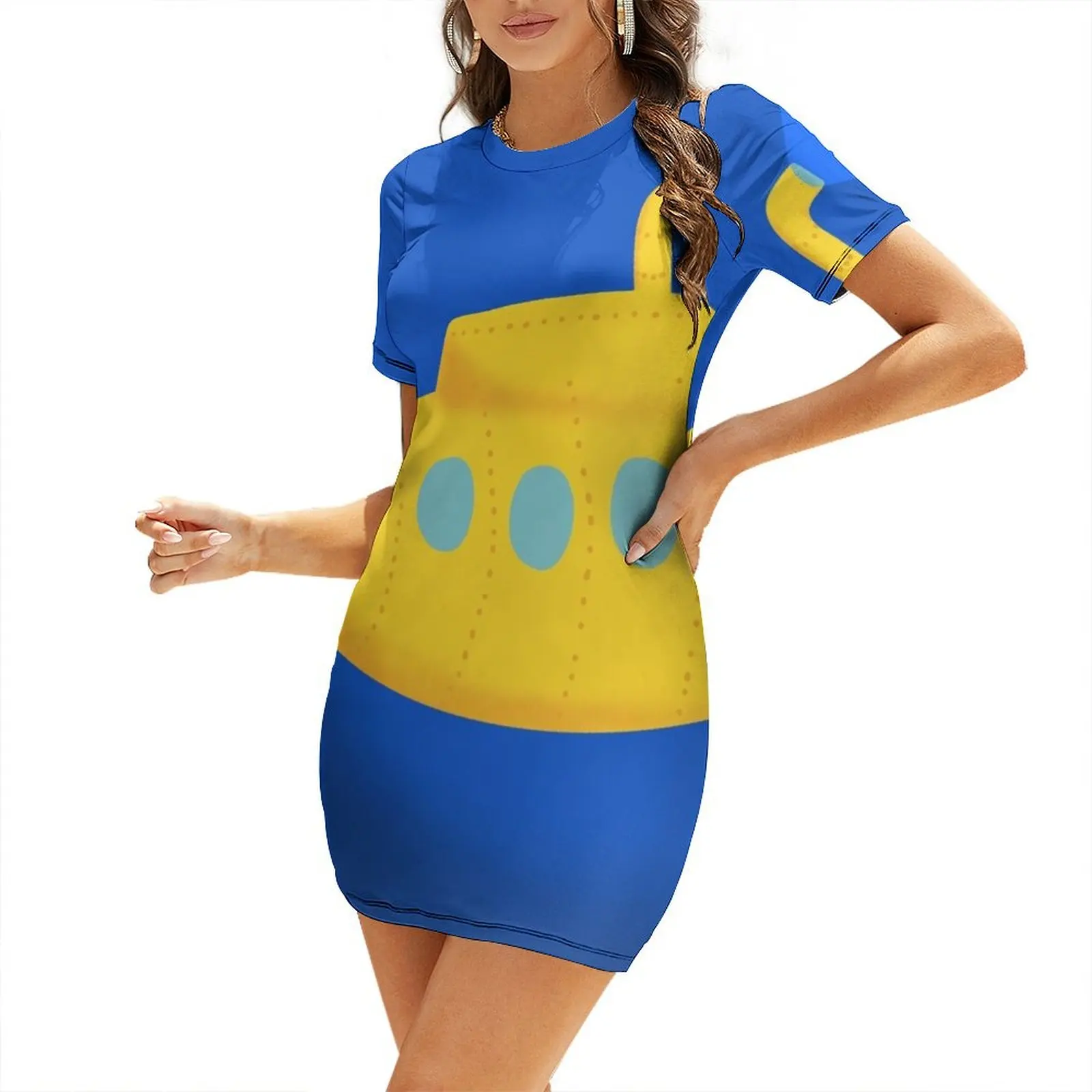

Submarine Short-Sleeved Dress women's clothing trend 2025 Long dress Dress