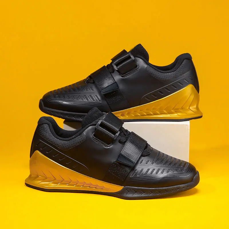 

2026 Athletic Weightlifting Shoes Men Women Hook Loop Stretch Hard Pull Deep Squat Shoes Pro Deadlift Shoes