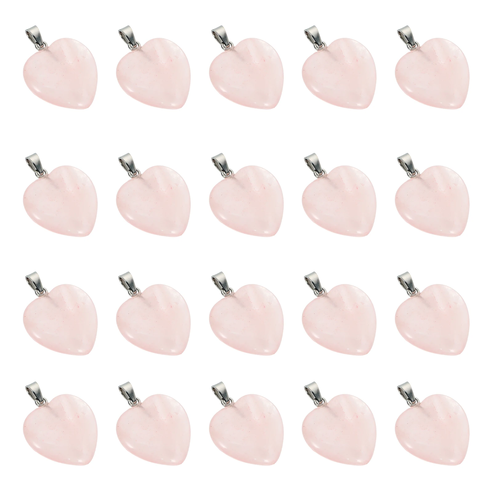 

20pcs Stone Heart Pendant Jewelry Decor Locket DIY Charm Necklace Pendants Gems Mix Charms Natural Accessories Craft