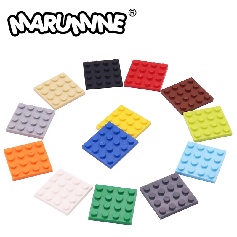 Marumine 4x4 Dots Baseplate 10PCS Buiding Blocks 3031 DIY Classic Developing Educational MOC Bricks Bulk Parts Construction Set