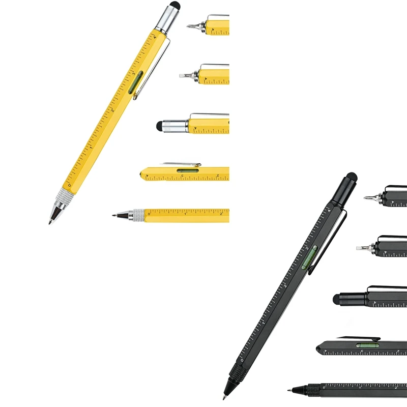 Bolígrafo multiherramienta, Gadgets geniales, bolígrafo novedoso con lápiz óptico, nivel, reglas, destornilladores, regalos de cumpleaños Para papá y marido, fácil de instalar