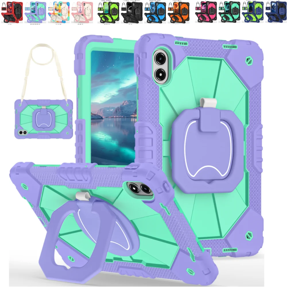 

Case for Xiaomi Redmi Pad 2 Pro 12.1 inch 2025 12.1" Silicone + PC Heavy Duty Shockproof Stand Tablet Cover with Shoulder Straps