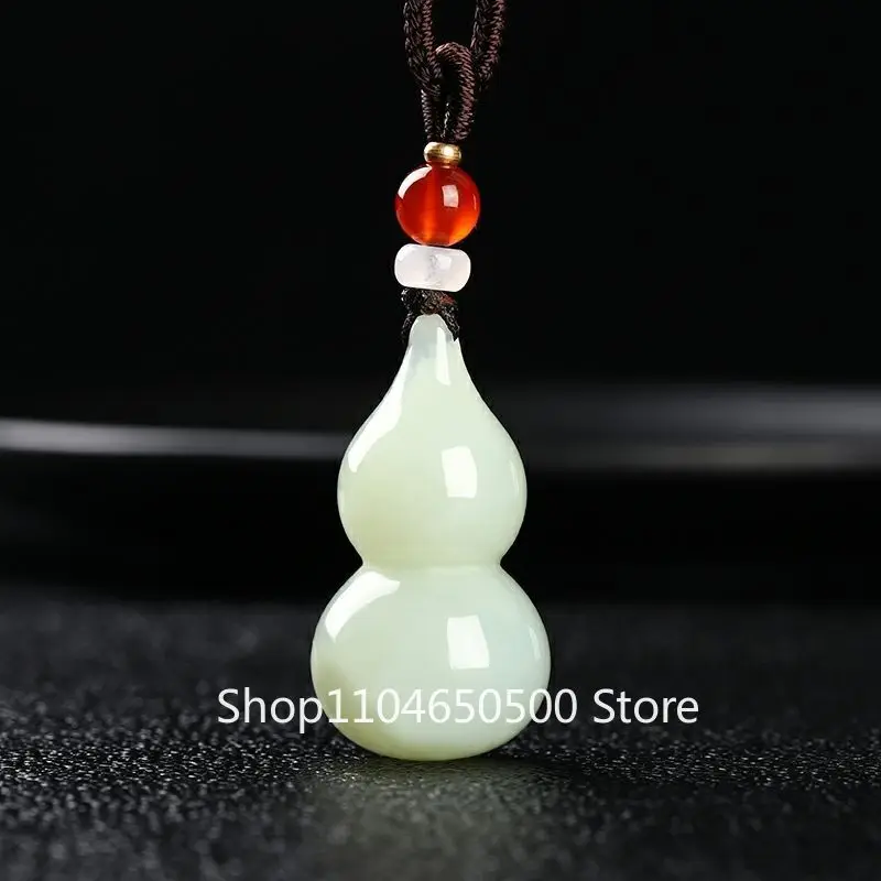 

Hetian Jade White Jade Тыква Подвеска Автомобильный Брелок Подвеска Нефритовый Брелок Подвеска.