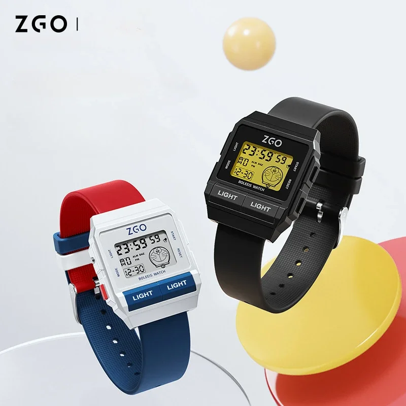 Original Doraemon Joint Zgo Anime Watches Cartoon Waterproof  Luminous Sports Watch Kawaii Electronic Watch Boy Girl Kids Gifts