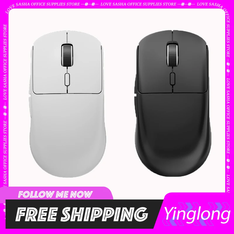 Skn Yinglong Wireless Mouse Three-Mode Paw3950 Gaming Bluetooth E-Sports Dual 8k Lightweight Low Latency Medium Mouse