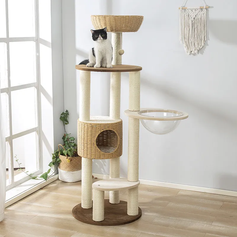 

Climbing Luxury Cat Tower Scratcher Mat Rope Things Cat Tower Stairs Supplies Accessories Toys Rascador De Gatos Cat Furniture