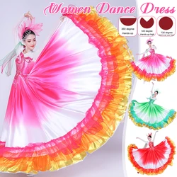 360/720 Degree Spain Flamenco Dance Dress Women Waltz Ballroom Gypsy Opening Dance Big Swing Skirt Stage Performance Costume