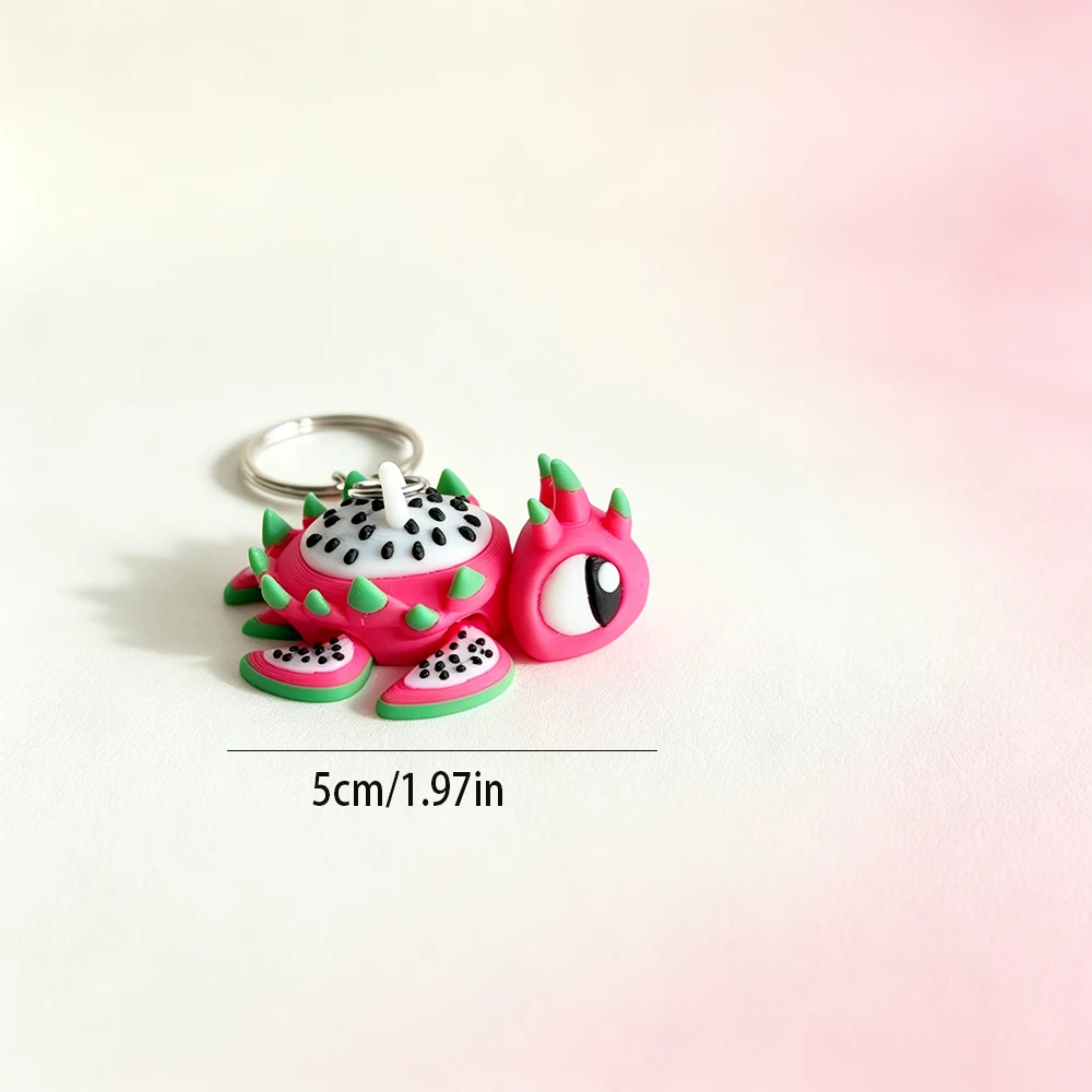 3d Printing Dragon Fruit Turtle Keychain Fantasy Theme Design, Movable Backpack Pendant, Mobile Phone, Car, Etc