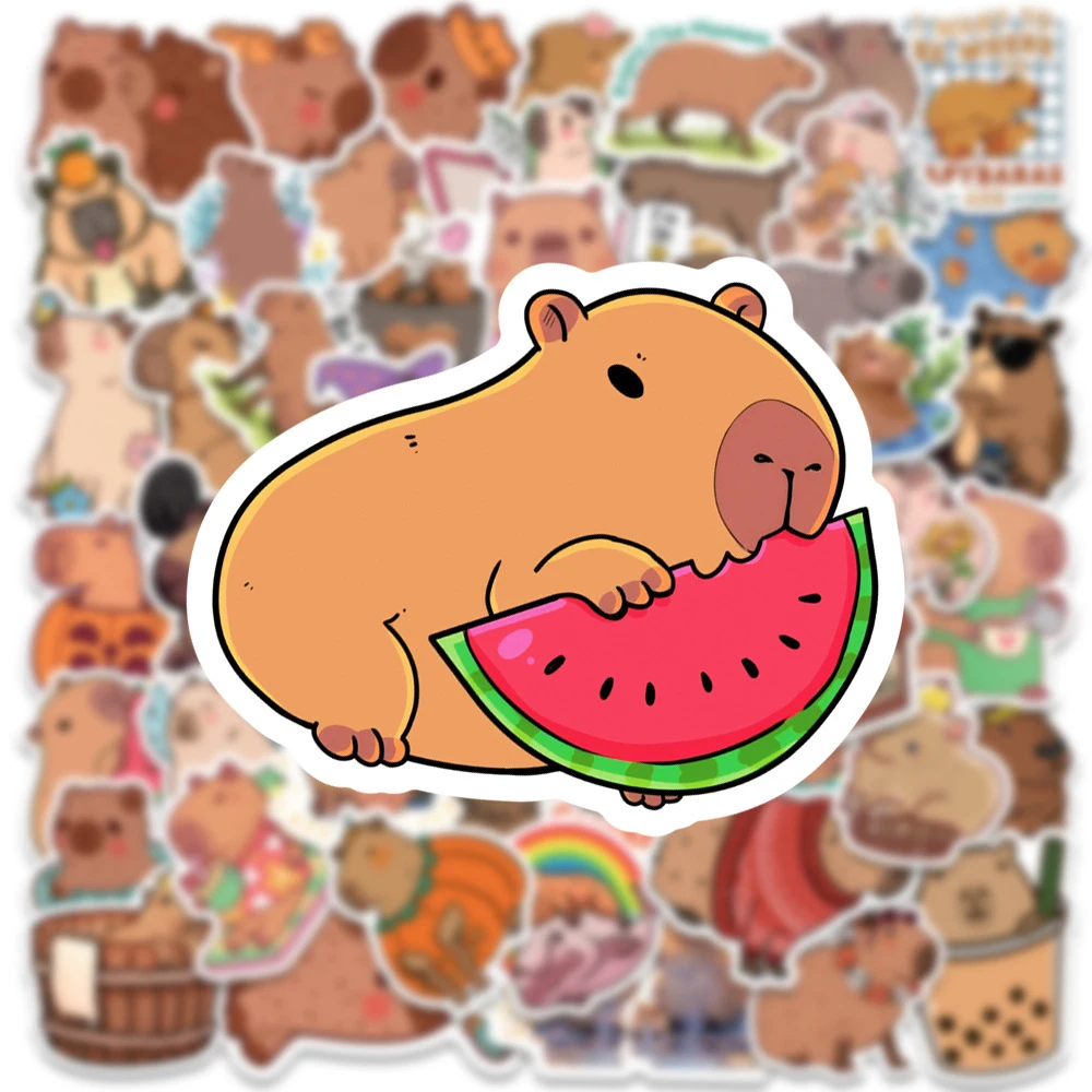 

10/30/50pcs Kawaii Capybara Cartoon Stickers Funny Waterproof Graffiti Decals DIY Scrapbook Luggage Phone Sticker for Kids Toy