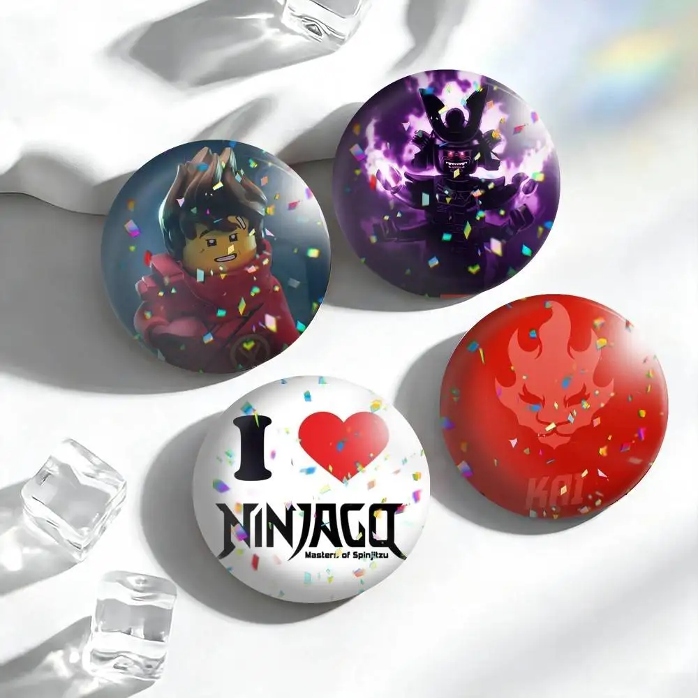 Cartoon N-NinJAGO Cool logo  25 32 44 58 75mm Badges Personalized Round Brooches Pins Accessory Gift