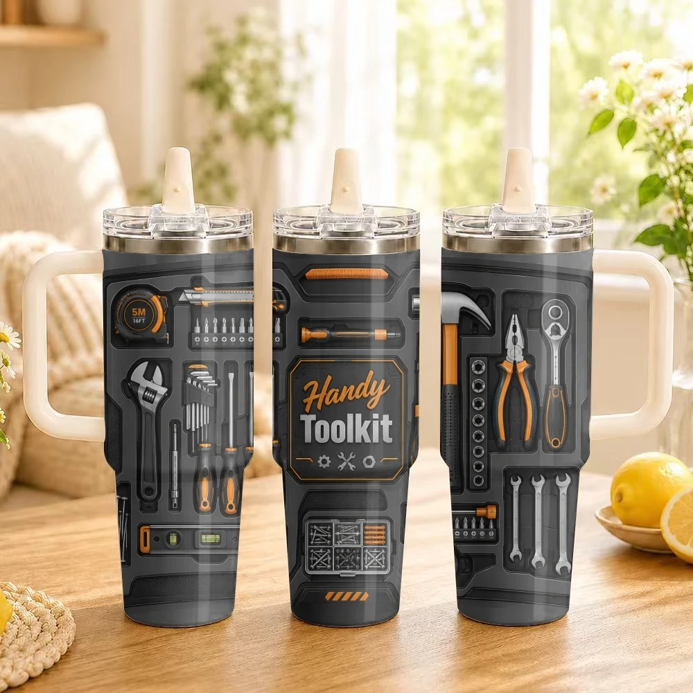 Multi-Color Hardware Tool Set Vacuum Flasks 40oz Thermal Tumbler Handle Stainless Steel Insulated Water Portable Mug Cup