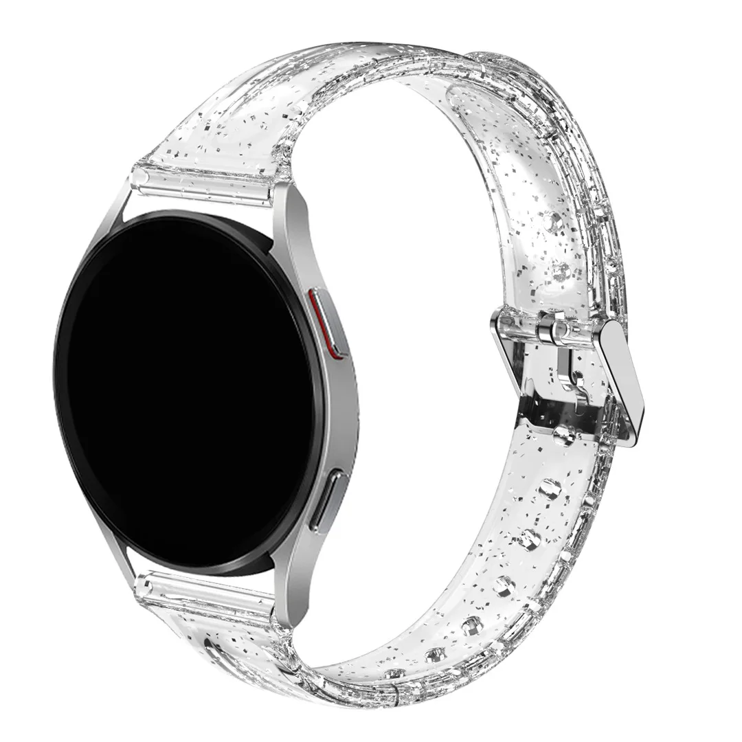 Glitter Silicone Band For Samsung Galaxy Watch 5/4 40mm 44mm Watch5 Pro 45mm Watch4 Classic 20mm Samartwatch Transparent Strap