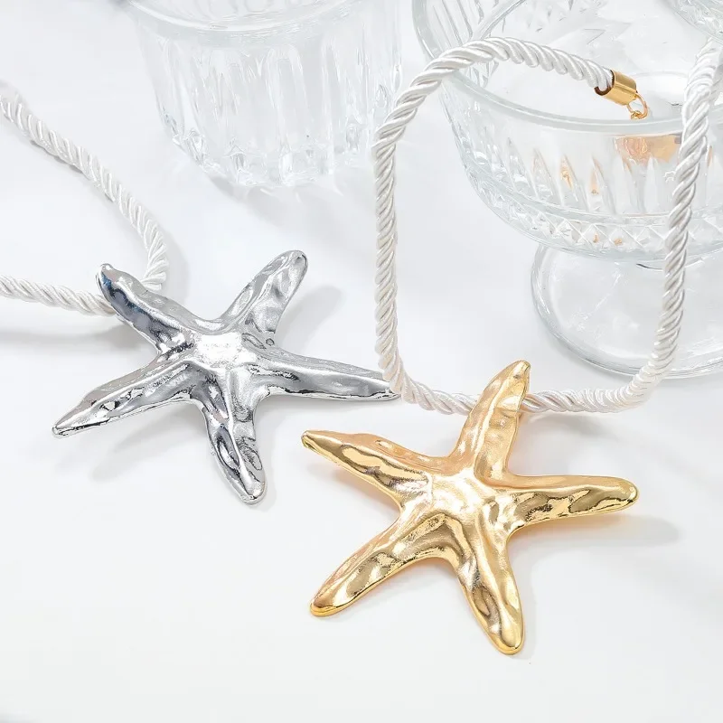 Draweye Starfish Necklace for Women Vintage Hiphop Punk Styleins Fashion Pendant Jewelry Alloy Party Collares Para Mujer