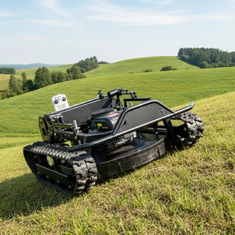 Rubber Crawler Robot Self Propelled Garden Remote Control Lawn Mower
