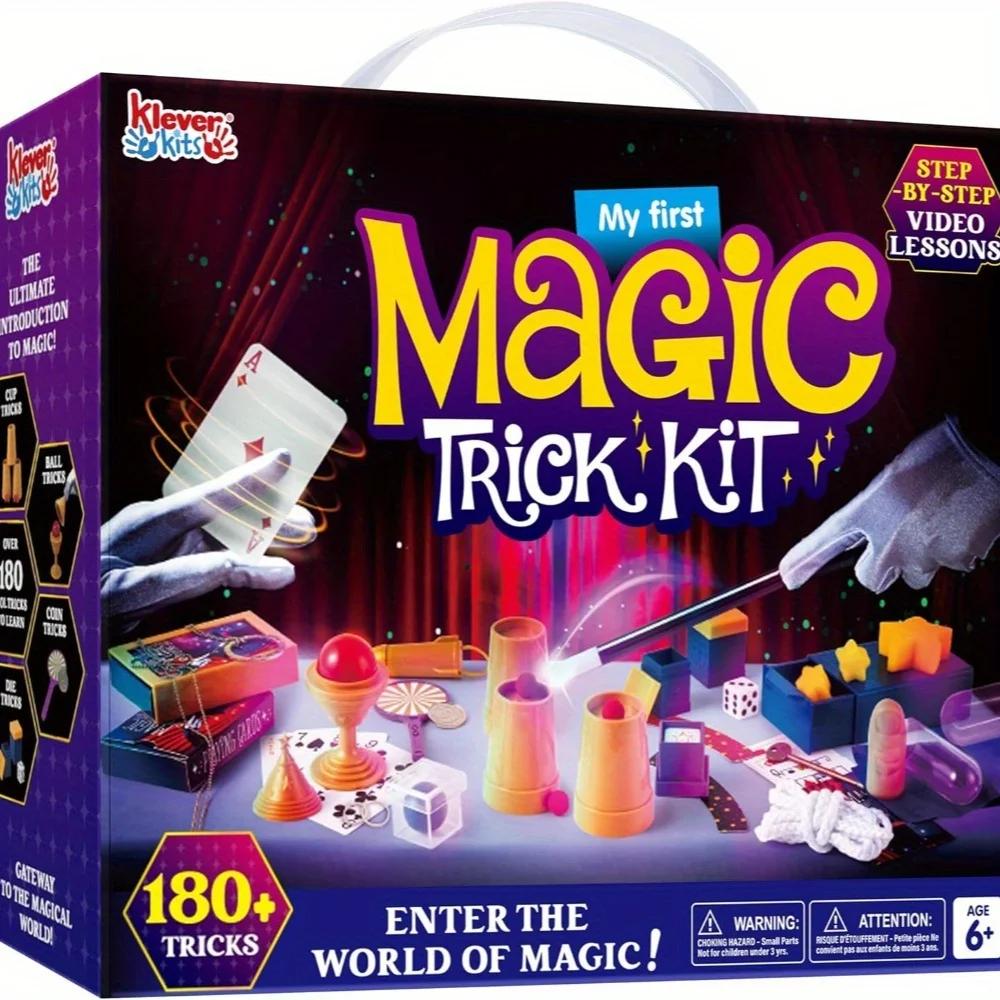 JOYFY 180+ Magic Set, Mi Primer Kit de Magia, Juguete de Mago Increíble con Lecciones en Video Paso a Paso para Niños, Regalo de Cumpleaños