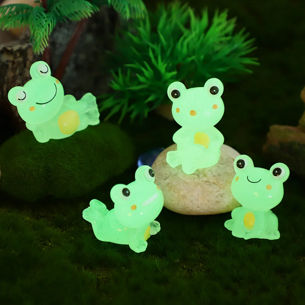 

12Pcs Glow in The Dark Frog Decorations Mini Resin Crafts Lightweight Exquisite Detail Home Yard Garden Office Decor