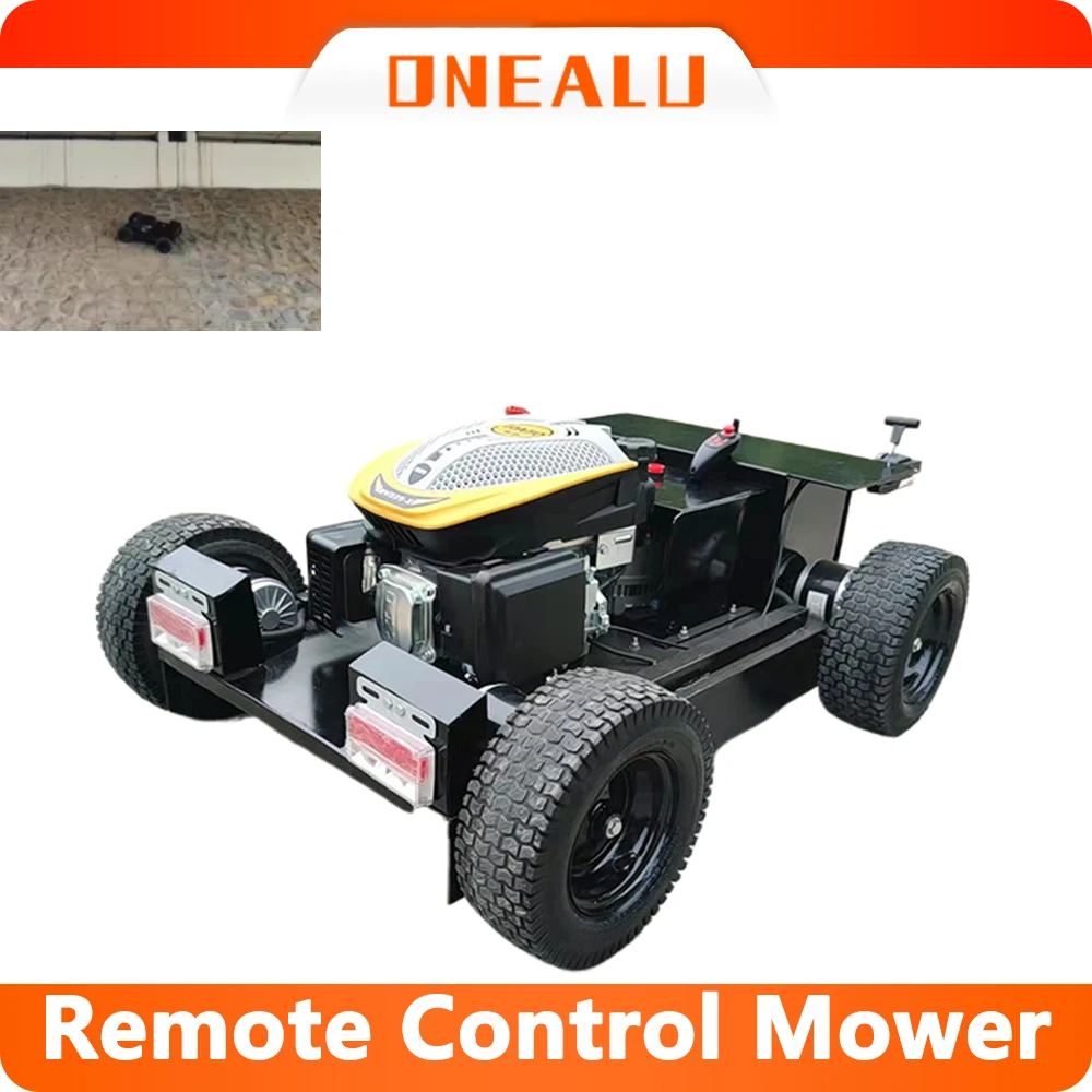 remote control Gasoline Electric Hybrid Remote Control Intelligent Mountain Climbing Wheeled Mower Remote Control Mower