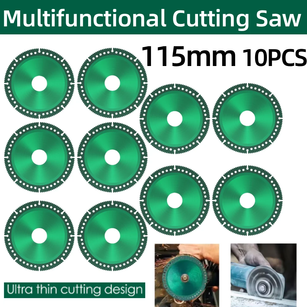 

10Pcs Composite Multifunctional Saw Blade 115mm Ultra-Thin Laser Welded Indestructible Cutting Disc for Ceramic Tile Glass Stone