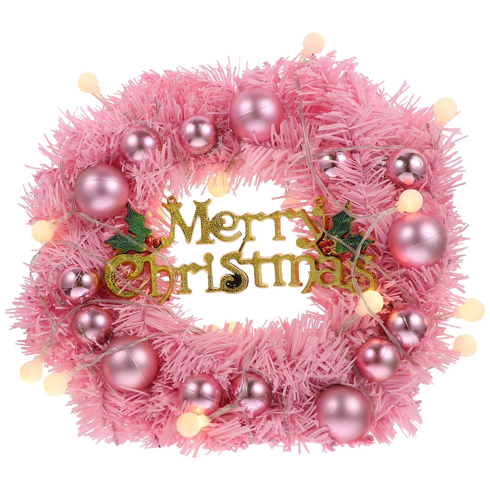 Christmas Wreath Supplies Ornaments Decorations Gift Party Decorative Home Layout Props Barbed Light Post Hanging