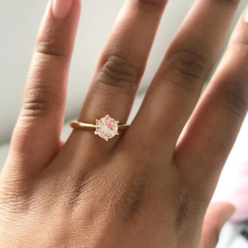 New Crystal Wedding Rings for Women Shiny Cubic Zirconia Women\'s Ring Engagement Promise Ring Gifts Fashion Jewelry KCR033 R064