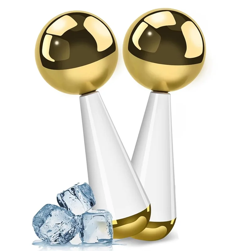 A66T-Ice Globes für Gesicht und Augen, kalter Stab, Gesichtsmassagegerät, rotierender Eisball aus Edelstahl