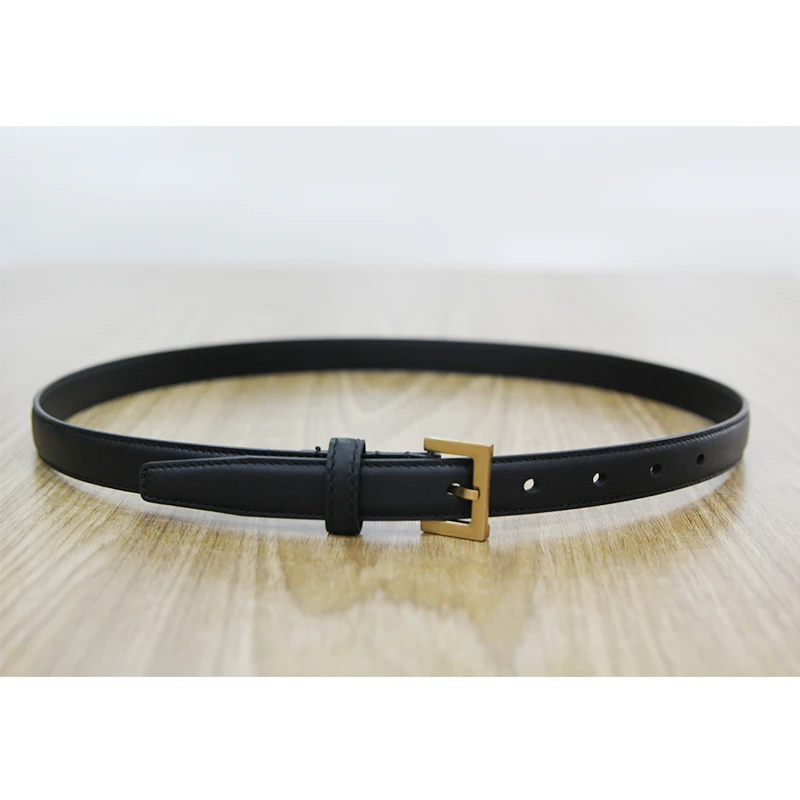 Ceinture en cuir véritable pour femme avec boucle à aiguille en cuivre pur, ceinture en jean de style INS, boîte et sac à poussière, Cirhide italien, MES, 2.0cm