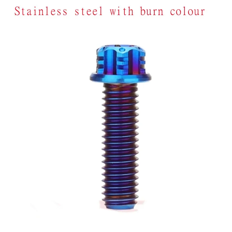 10pcs/lot Stainless Steel Titanium Plated Torx Flange Bolts M5 M6 M8 Hex Flange Screw for Auto Motorcycle Parts