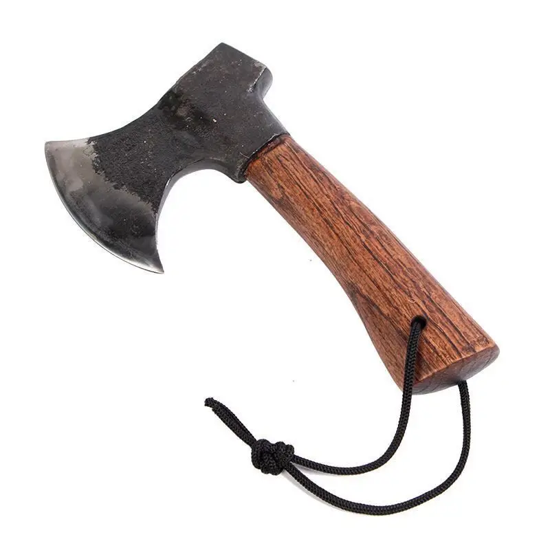 Outdoor Camping Battle Hand Axe Manganese Steel Wooden Hand Saw Portable Camping Tree-felling Tool Firewood Splitting Tool