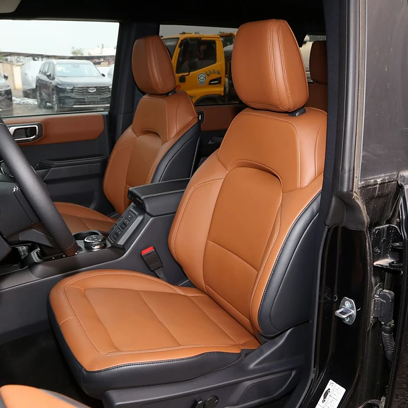 

Custom Fit Car Accessories Seat Covers 5 Seats Full Set Leather for 2021 2022 2023 2024 2025 Ford Bronco