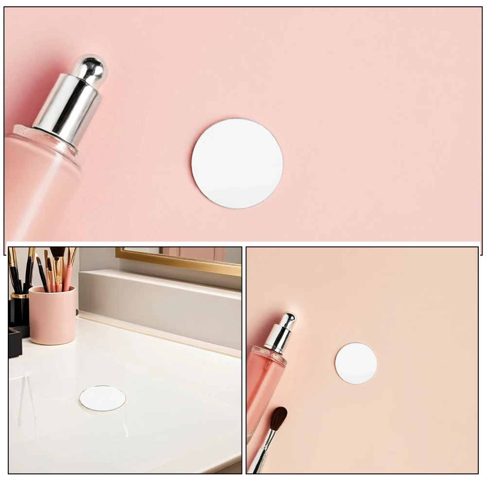 20個入り 丸型ガラスミラータイル フレームレス サークル型トレイ DIYクラフト 化粧鏡 ホームデコレーション ウェディングテーブルセンターピース用