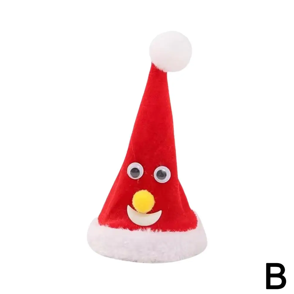 New Electric Christmas Hat Santa Claus Toy 6-inch Swinging Bell Lamp Tree Creative Christmas Swinging Hat Toy For Unisex Gi N8W1