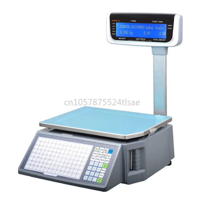 Supermarket Scale 15/30kg, Pocket Size Balance with Label Printer Price Calculation Scale RLS1000C
