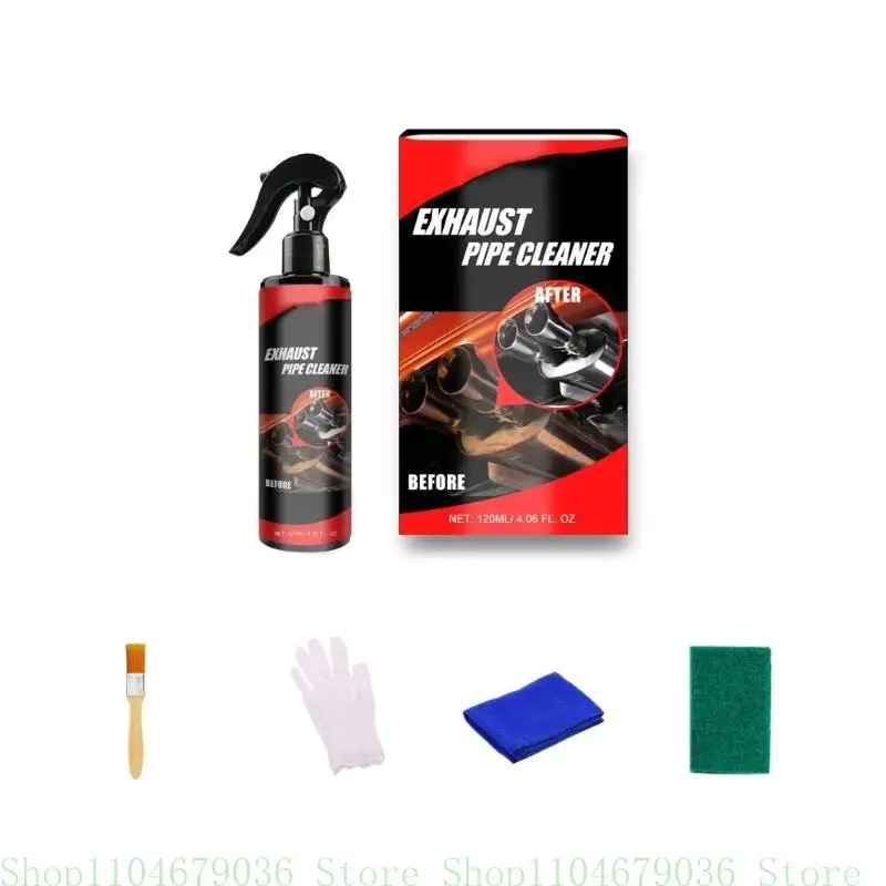Car Motorcycle Exhaust Pipe Cleaner Metal Surfaces Rusts Remover Sprays with Applicator Tool set for Long Lasting