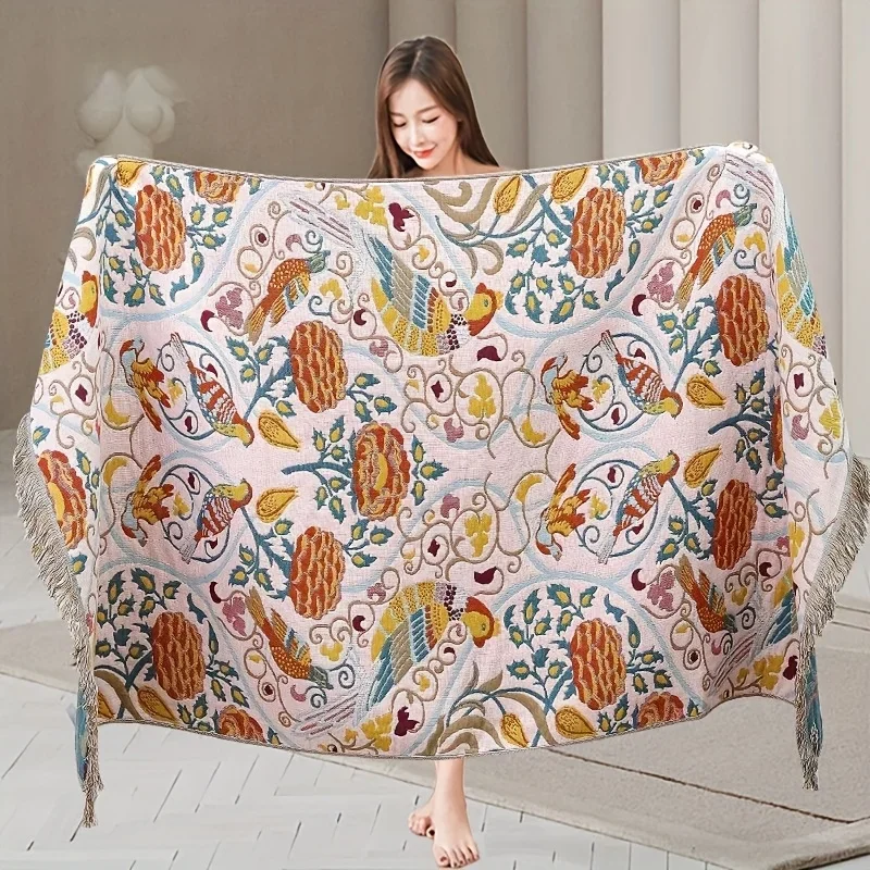 1 Pack Luxury Cotton Gauze Large Bath Towel, Multi-purpose Beach Shawl Blanket, Machine Washable Dry Cleanable
