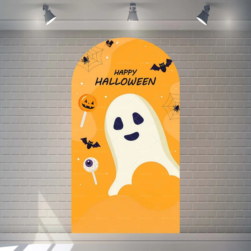 Happy Halloween Cute Ghost Arch Theme Photography Background Custom Children's Party Decoration Provides Portrait Shooting Props