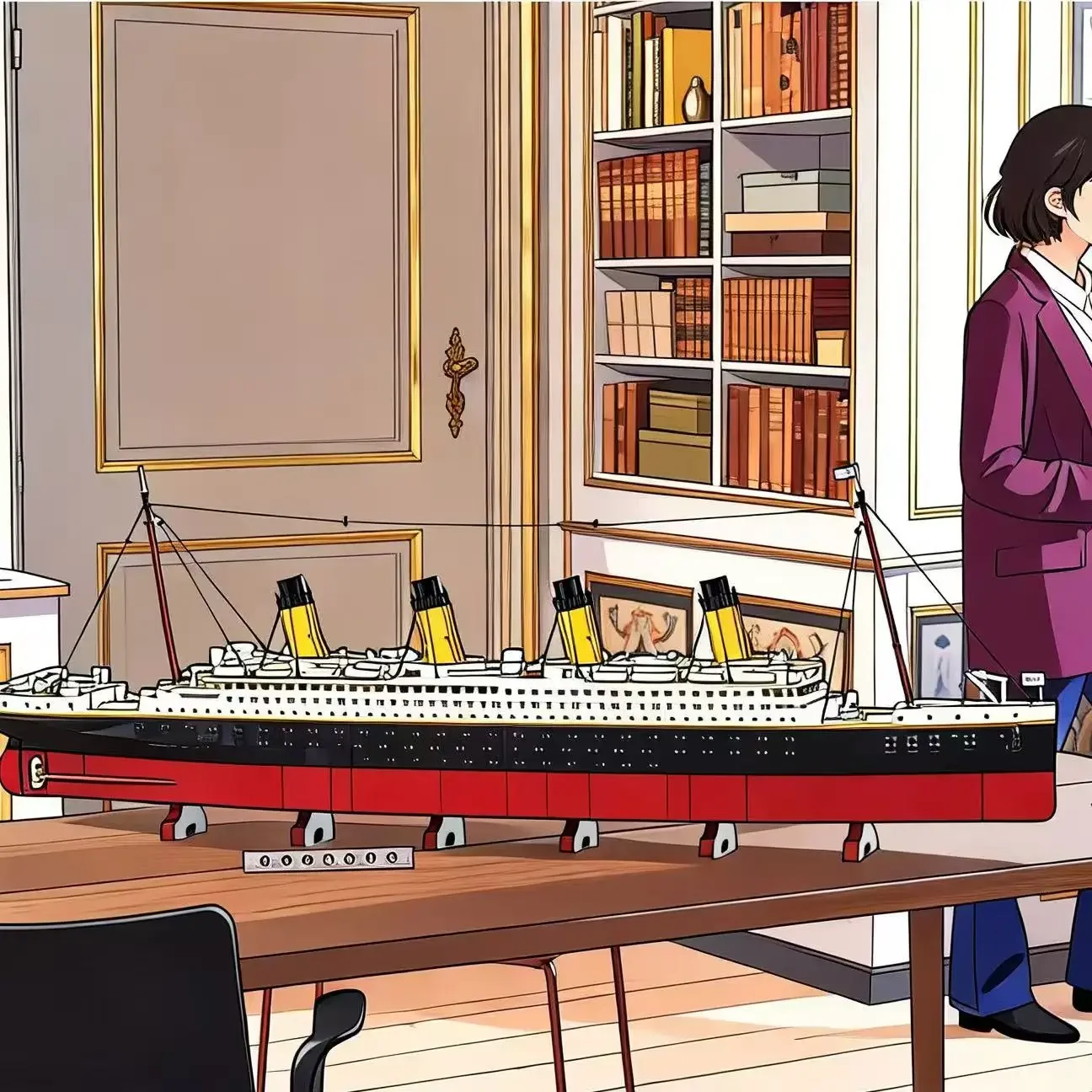 Diy Popular classic luxury cruise ship model kit with 9090 pieces, fun home decoration and creative holiday gift