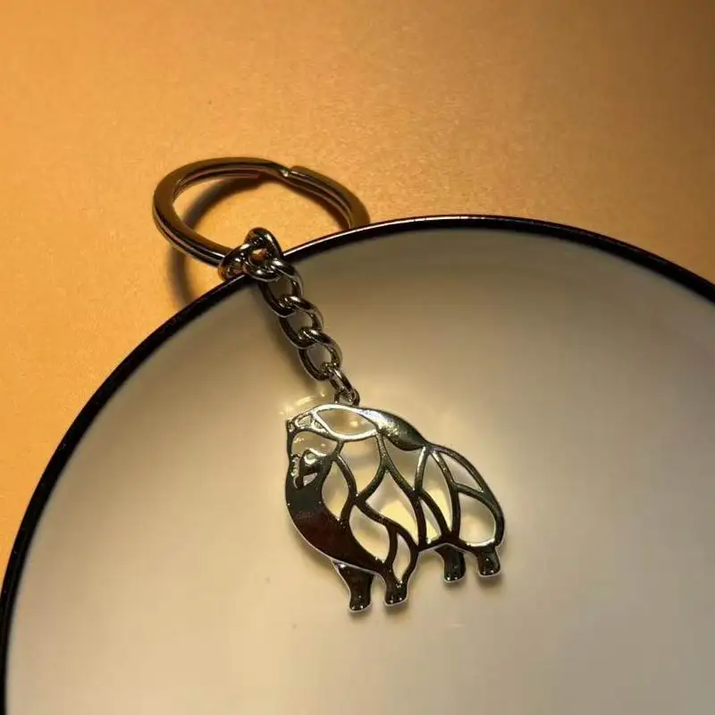 Women Jewelry Cutout Pomeranian Dog Key Chains