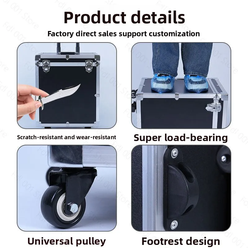 

Aluminum Flight Case Trolley Tool Box Instrument Equipment Transport Case