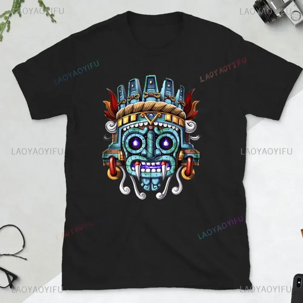 Tlaloc Quetzalcoatl Aztec Gods Ancient Gods Mexican T-shirt Mens Aztec Shirt Aztec Art Print Mexico Shirts Mexican Clothing Men