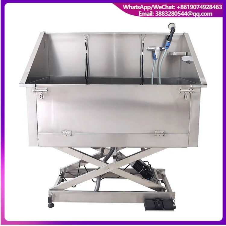 USMILEPET Eco-Friendly Big Door Electric Lifting Dog Bathtub Stainless Steel Pet Salon Dog Washing Station