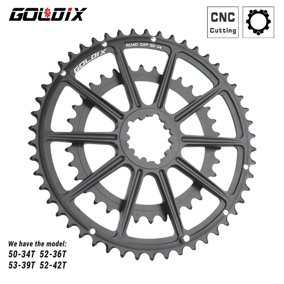 GOLDIX CNC ROAD Crankset for Bicycle Crankset Bottom Bracket ROAD Crank 165/170/175mm Chainring Crown 50-34T 53-39T Bike Parts