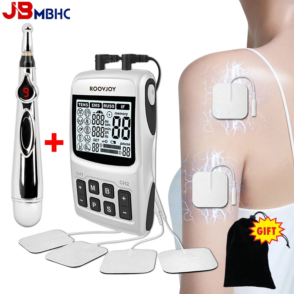 

90Level Tens Massager EMS Muscle Stimulator Acupuncture Electric Pulse Physiotherapy Massaging Machine with IFC + Meridian Pen