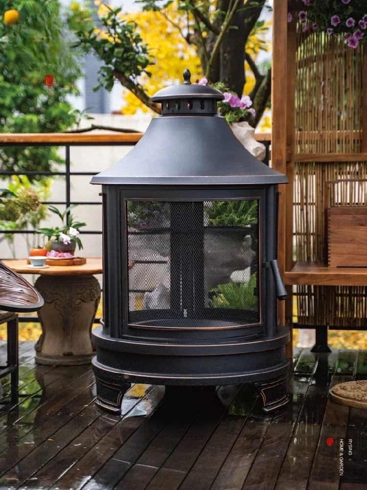 Chinese Courtyard Stove Outdoor Garden Terrace Bonstove Firewood Charcoal Barbecue Heater