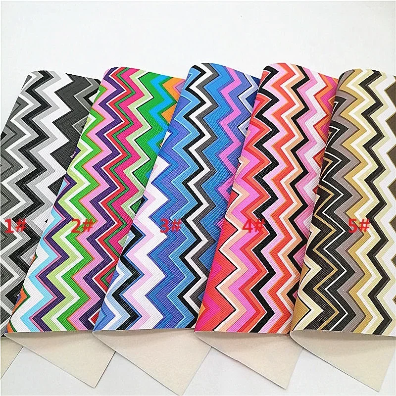 Rainbow Arrows Printed Synthetic Leather Sheets Faux Leather with Felt Backing Vinyl Fabric For Bows Earrings DIY 21X29CM FZ245A