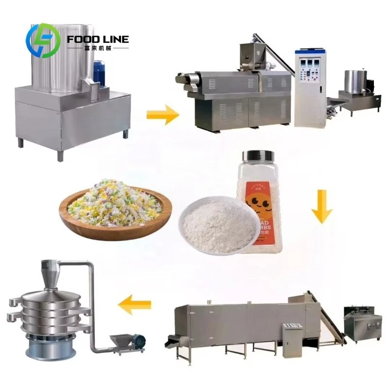 Customized Mini Baked Bread Crumb Full Production Line Low Noise Crisp Grain Molding For Small Scale Snack Processing Workshop