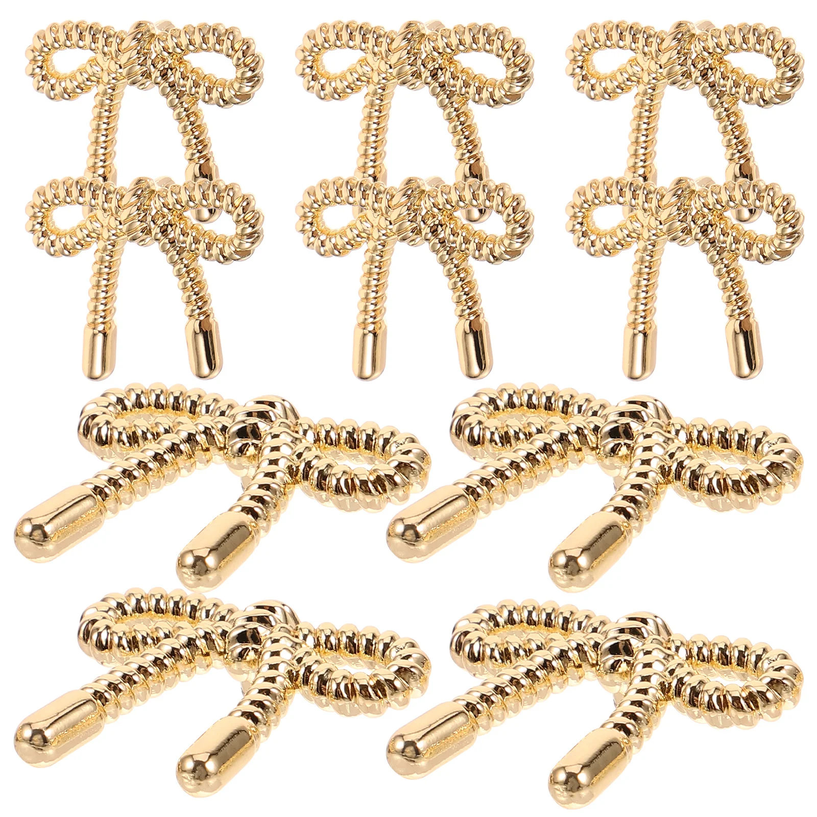 

10 Pcs Button Bow Decorative No Sew Buttons Blouse Alloy Sewing Fastener for Clothes