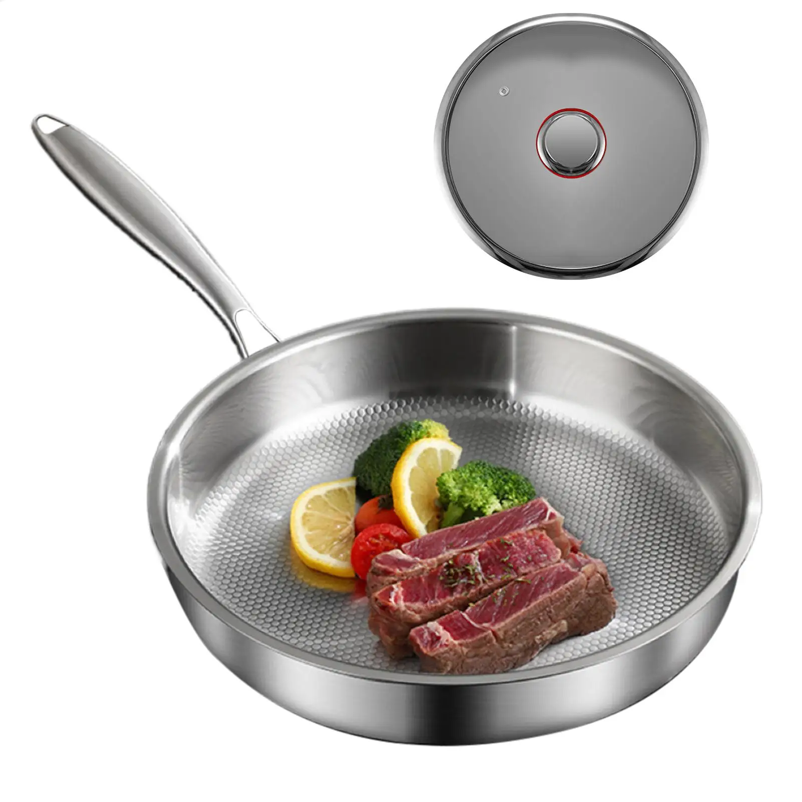 

Frying Pan Nonstick Frying Pan Skillet Titanium Alloy Cookware Pots with Lid Kitchen Supplies for Home Apartment Restaurant