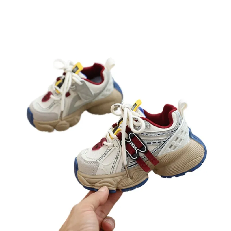 

Детские кроссовки для папы, осень 2024, новые кроссовки для бега с низким верхом и легкой подошвой для мальчиков и девочек, модная повседневная спортивная обувь, размер 21-30